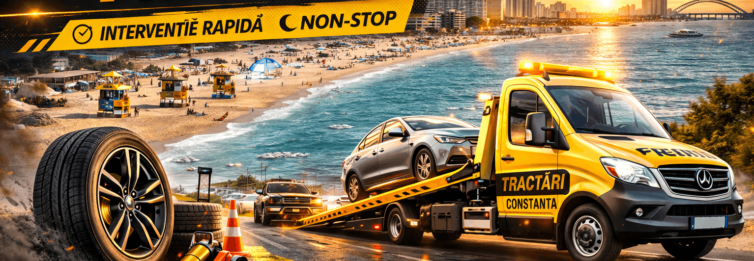 Tractări auto în Constanța disponibile 24/7 pentru orice tip de autovehicul